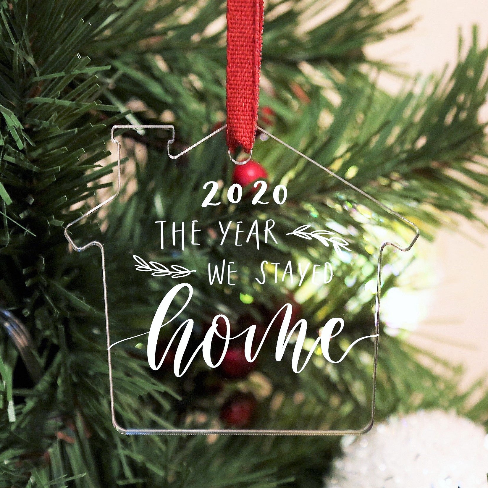3.5" Clear New Home House Acrylic Ornament, Key Chain, 20 Pack