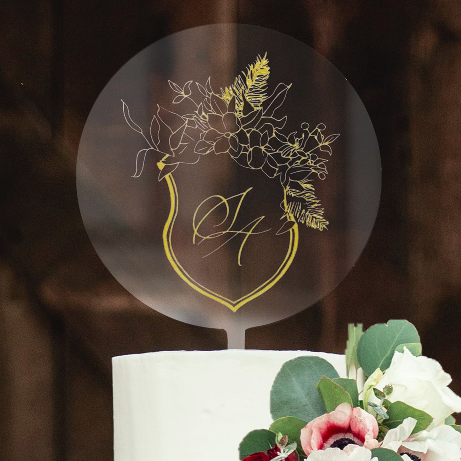 5 inch Round Acrylic Cake Topper, 20 Count