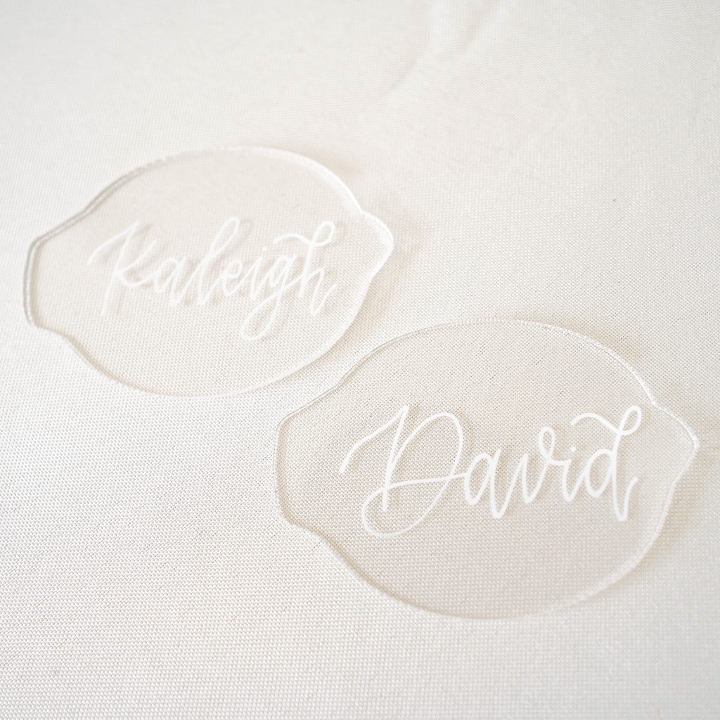 Main Squeeze Clear Lemon Acrylic Place Cards, 20 Count