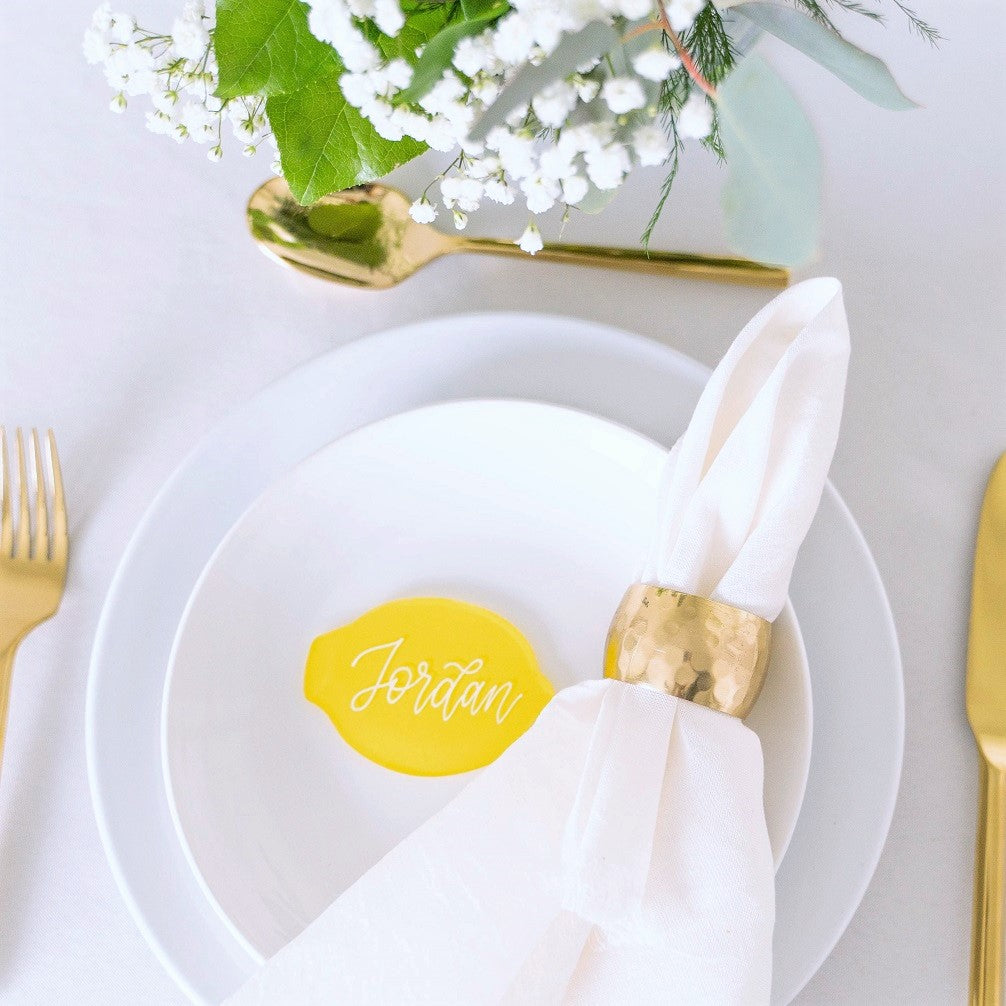 Main Squeeze Clear Lemon Acrylic Place Cards, 20 Count