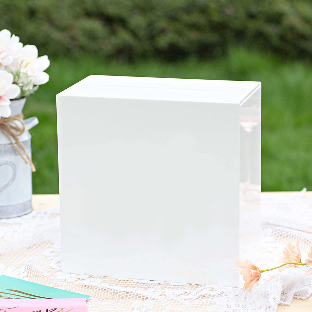 Acrylic Card Box, White / No Print